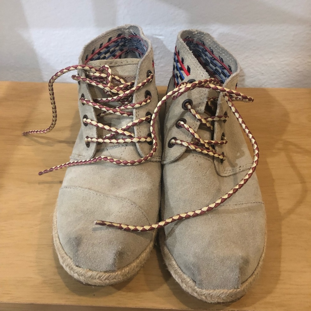 TOMS High Top Suede Aztec Shoes
